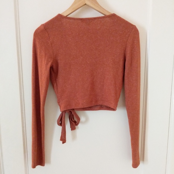 Free With Purchase - Cropped Faux Wrap Knit Top - Picture 3 of 6